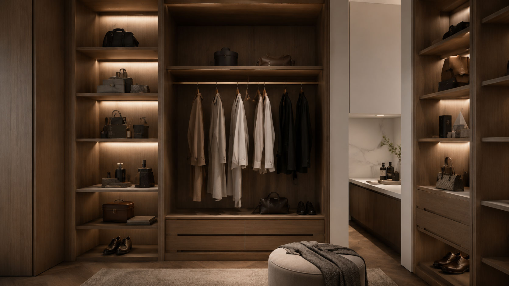 Walk-in closet cabinetry