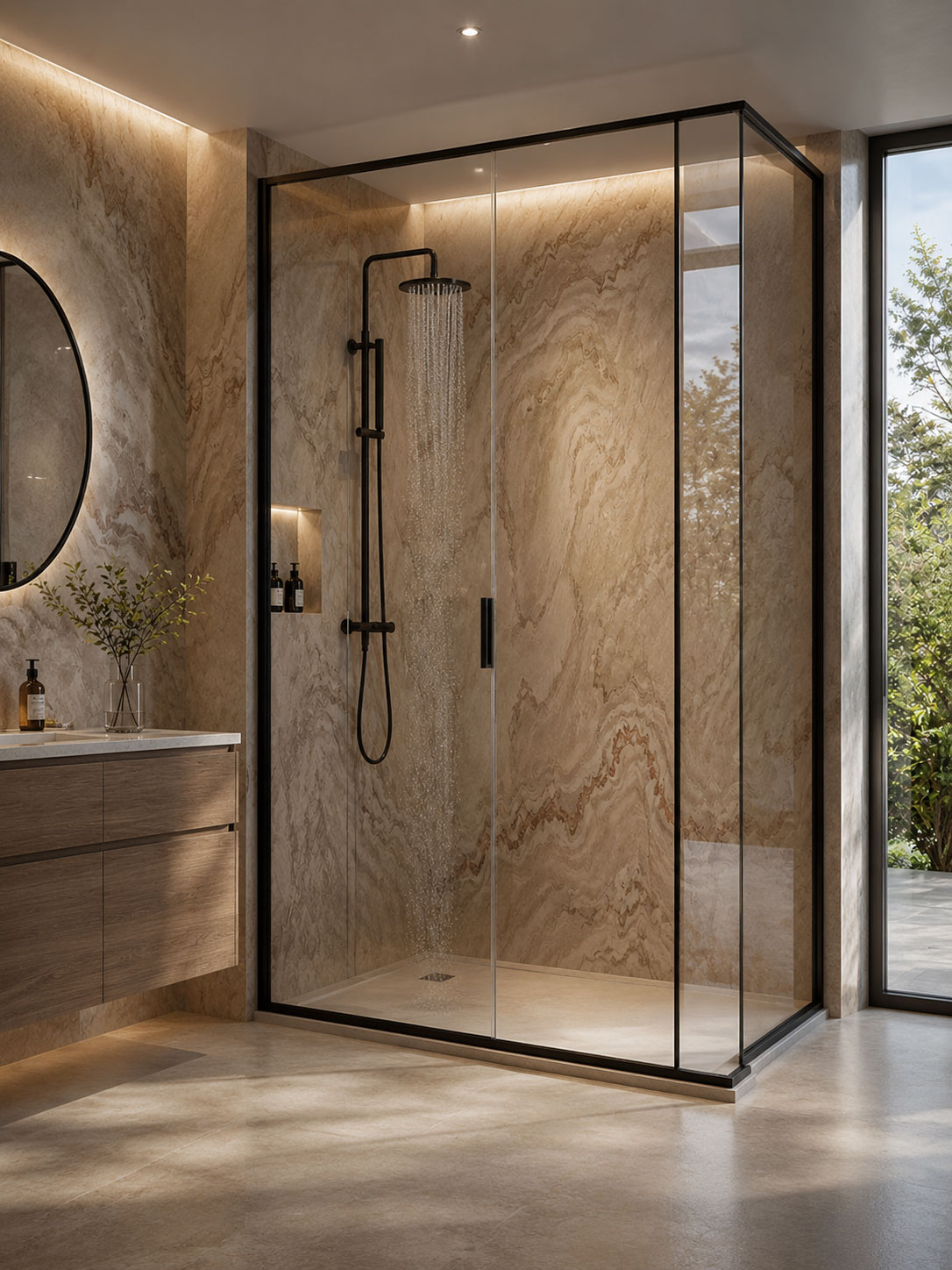 Rectangular shower enclosure