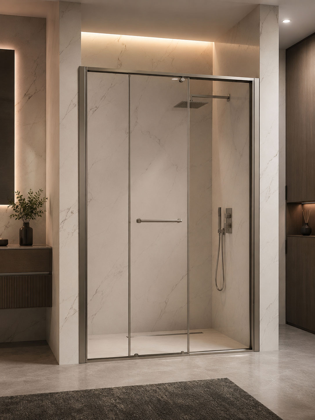 Walk-in shower enclosure