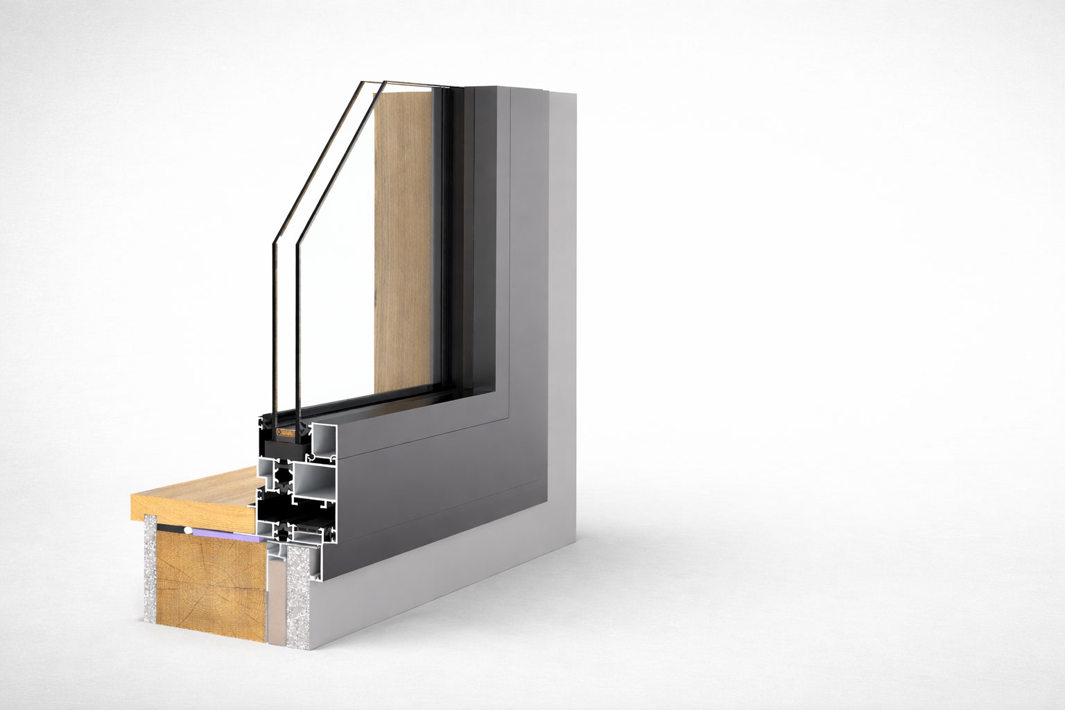 Aluminium thermal break profile section