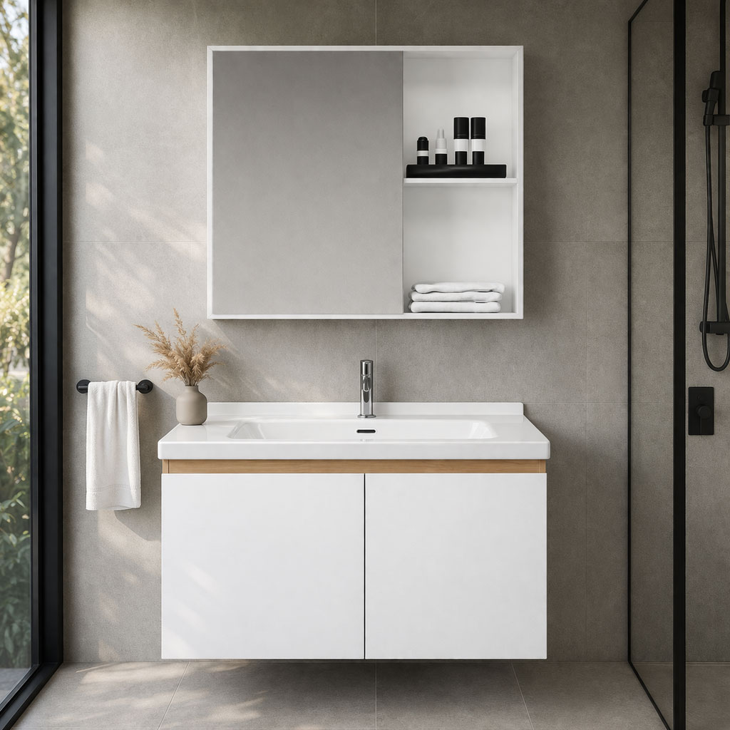 Wall-Hung Ceramic Vanity 800 Deep