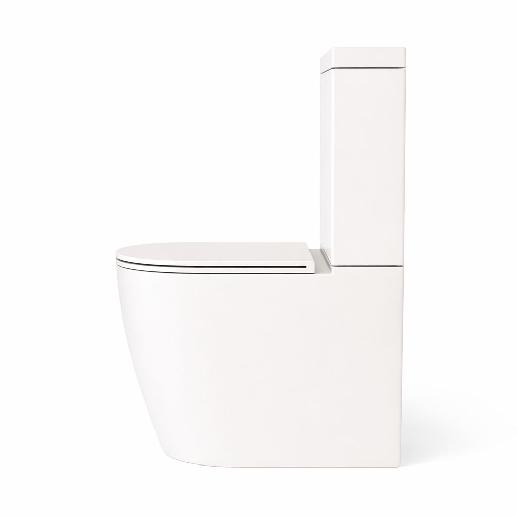 Linea Back-To-Wall Rimless Toilet Suite (Matt White)