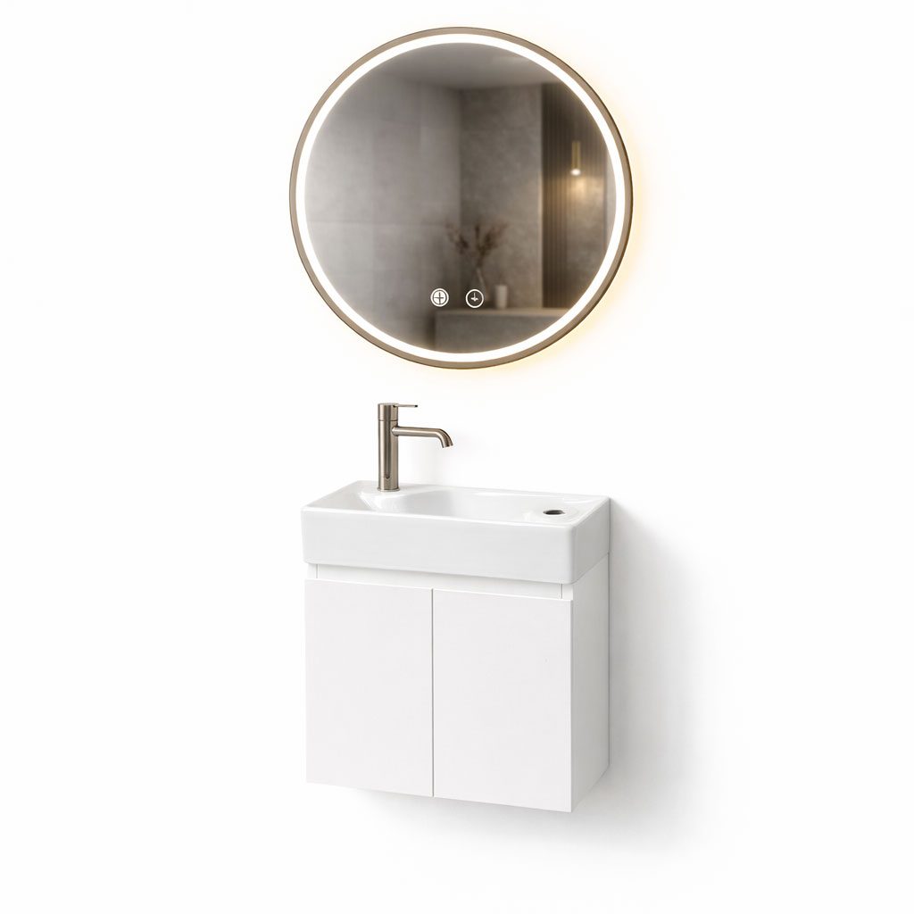 Compact Wall-Hung Ceramic Vanity 440